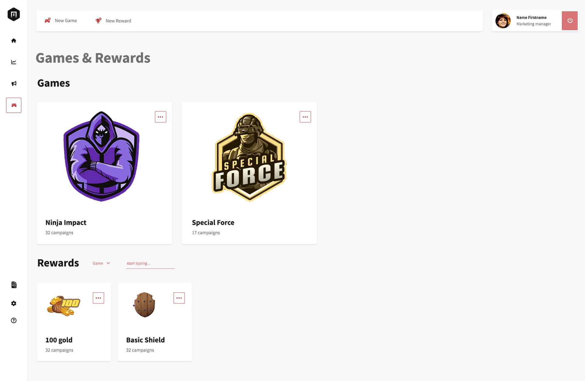 Manage your Games & Rewards in one place